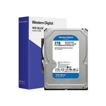 西部数据（WD）台式机械硬盘 WD Blue 西数蓝盘 2TB 5400转 64MB SATA CMR垂直 电脑硬盘 3.5英寸 WD20EARZ