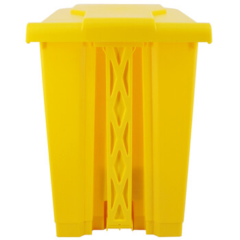 兰诗（LAUTEE）LJT2220 脚踏桶黄色医疗垃圾桶 80L 医疗废物桶