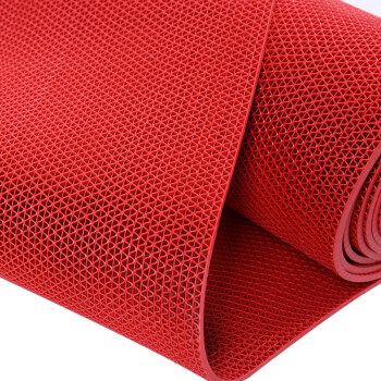科力邦（Kelibang） 地垫 疏水垫防滑垫镂空地垫 商场门厅工厂车间隔水垫卷材 1.2m*15m*5.5mm 红色 KB5051