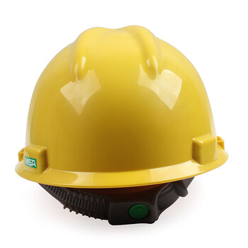 梅思安 梅思安10146459标准型PE黄色安全帽一指键帽衬针织布吸汗带D型下颌带 1顶 黄色 均码