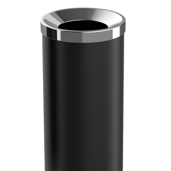 科力邦（Kelibang） 不锈钢垃圾桶25*61cm 直投圆桶户外商场酒店宾馆圆形垃圾箱斜投港式桶立式果皮箱 KB1027 黑色