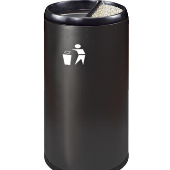 南 GPX-110HX 南方港式垃圾桶 户外不锈钢烟灰桶垃圾筒公用垃圾箱果皮桶 黑色 内桶容量33升