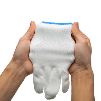 百舸 尼龙线厚手套 透气耐磨防滑工地搬运干活劳保手套 500g 12双