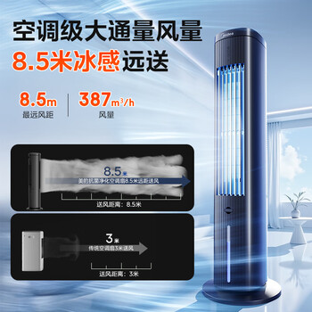美的（Midea）【降温首选】家用空调扇智能语音冷风扇负离子净化静音落地冷风机水冷塔扇强力制冷小空调ACA10TJR