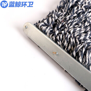 蓝鲸环卫  蓝白40cm木杆  木杆拖把棉线大堂老式墩布尘推拖布工厂物业吸水拖把 LJHW-9039