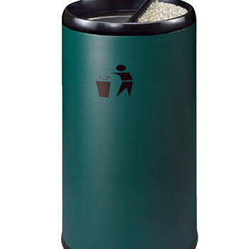 南 GPX-110HX 南方港式垃圾桶 户外不锈钢烟灰桶垃圾筒公用垃圾箱果皮桶 墨绿色 内桶容量33升
