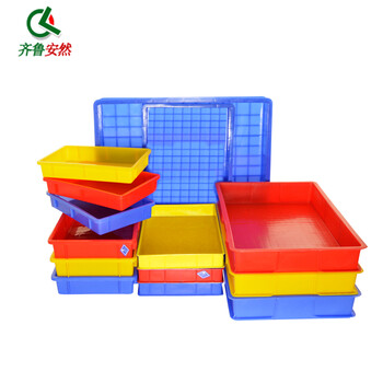 齐鲁安然 加厚塑料周转箱 物流箱 流水线储物箱 零件盒 方盘胶箱 塑料筐 胶筐 养殖盘【黄色 6#方盘】