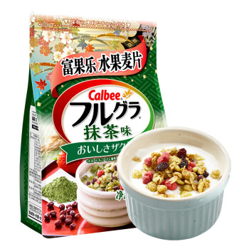 卡乐比 Calbee日本进口水果麦片零食 冲饮谷物 营养早餐燕麦片抹茶风味600g