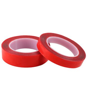 飞尔（FLYER）亚克力透明双面胶 强力无痕双面胶 透明防水双面胶带红【宽8mmX长3米】10卷起订