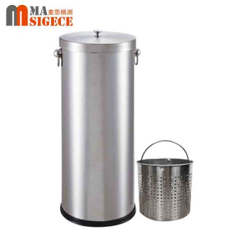 麦思格测（MASIGECE）MAX-SN113-B 拉丝不锈钢茶水桶 带盖茶渣过滤排水导管垃圾桶 防滑稳固 个【环保分类】
