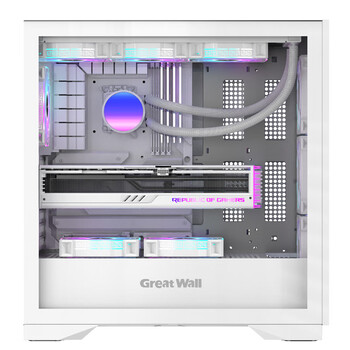 长城（Great Wall）冰霜X7W白色电脑机箱（背插主板/磁吸铁面板/0.75mm厚五金/四面便拆装/360水冷位/9风扇位/5090）