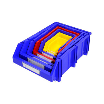 稳斯坦 WST014零件盒塑料组合式零件盒物料盒仓库收纳盒螺丝盒 工具盒 斜口 蓝600*400*220mm