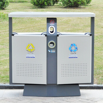 兰诗（LAUTEE）D-02 大号户外垃圾桶 市政环卫分类果皮箱 香槟灰