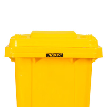 兰诗（LAUTEE）XD-9799 黄色医疗垃圾桶 医院诊所用大号带轮垃圾桶120升脚踏款