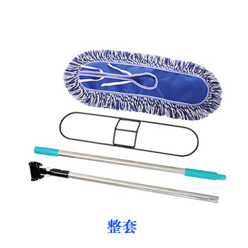 魅祥 平板拖把 大号免手洗排拖 工厂车间尘推地拖  蓝白色 80CM 拖把整套