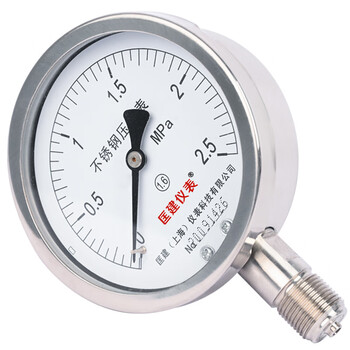 匡建仪表（CONJANT）Y-100BF不锈钢压力表 水压表油压表液压表 表盘直径100mm径向耐高温耐腐蚀 0-2.5MPa