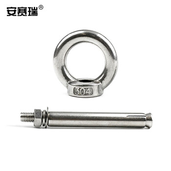 安赛瑞 不锈钢膨胀吊环 304不锈钢带圈膨胀螺栓螺丝 带环膨胀螺丝 M6×70mm（5个装）22873