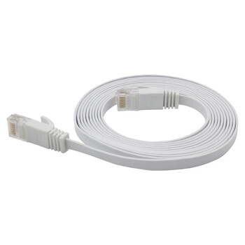 凌科朔(LINKSHIRE)六类扁平网线 CAT6类成品纯铜高速千兆塑料头网络连接线跳线 白色 5米