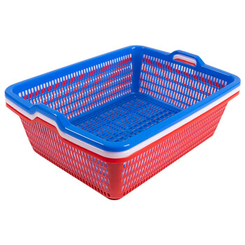海斯迪克 HKCC10 塑料筐沥水篮收纳篮 商超分拣篮子快递周转筐 白色8号315*245*100