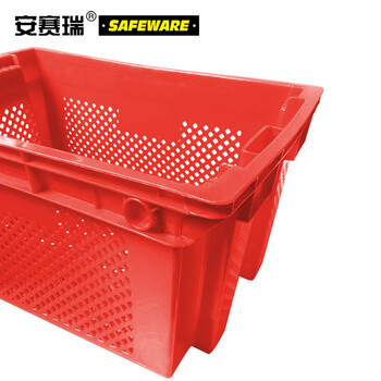安赛瑞 错位可套叠周转箱 翻转可套叠堆叠镂空周转箱物流箱储物箱 红色 630×420×315mm（2个装）23519