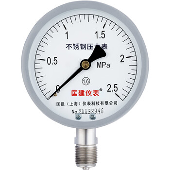 匡建仪表（CONJANT）Y-100BF 304不锈钢压力表 防腐耐高温抗酸碱 0-2.5mpa 表盘10厘米
