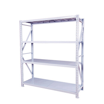 震迪轻型货架仓储置物料架展示储物架D506A白色1.2米长