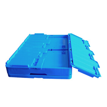 创德/CHAIRBORNE 塑料折叠箱加厚全新PP料带盖注塑加厚周转筐周转箱仓储物流折叠筐