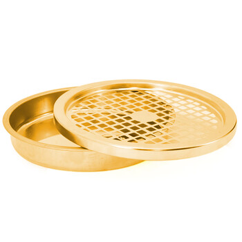 兰诗（LAUTEE）GPX-027 圆形丽格桶 酒店商场电梯口座地垃圾桶 烟灰桶 钛金