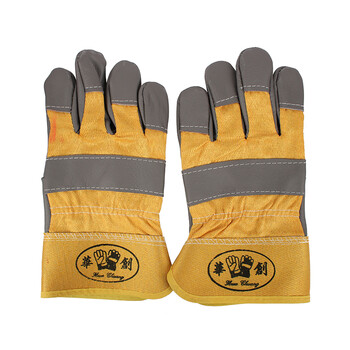 GAJ  黄布一层全掌手套电焊工手套耐磨焊接保工地手套 深色 12副起定