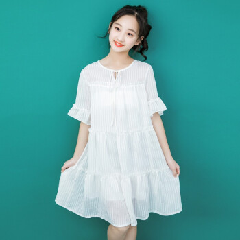 女童连衣裙夏装2019新款时尚韩版儿童中大童夏季女孩裙子洋气短袖公主
