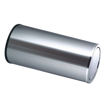 兰诗(LAUTEE)A-186 大堂港式垃圾桶烟灰桶 商用圆形翻盖座地垃圾桶 砂纹钢