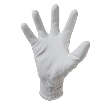 谋福 CNMF 8036-1 PU涂掌手套 PU涂层涂胶劳保 尼龙手套【S号(白色边)22cm1包10副装】