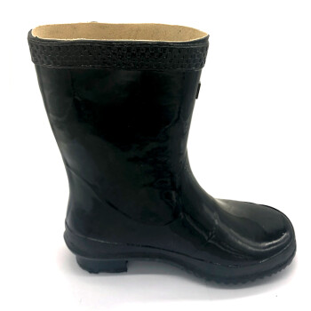双钱牌 36码黑色 中筒半筒雨靴 防水防滑雨鞋