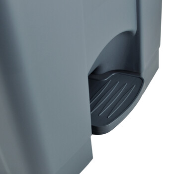 兰诗（LAUTEE）MJ18001 户外脚踏带盖垃圾桶 酒店宾馆商场翻盖果皮箱 30升灰色