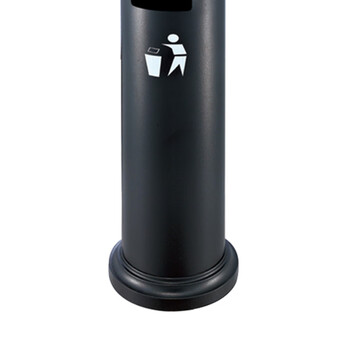 南 GPX-129F 南方烟蒂柱 烟灰柱 座地烟灰桶不锈钢垃圾桶 烟灰缸 黑色 内桶容量20升