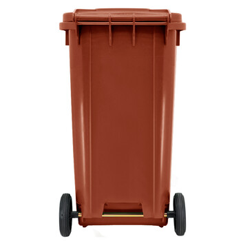 兰诗（LAUTEE）240D-4大号户外分类垃圾桶 物业环卫可挂车垃圾桶可定制 240L棕色湿垃圾