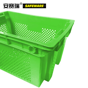 安赛瑞 错位可套叠周转箱 翻转可套叠堆叠镂空周转箱物流箱储物箱 绿色 630×420×315mm（2个装）23518