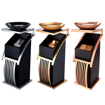 科力邦（Kelibang）不锈钢垃圾桶 宾馆酒店新概念欧式垃圾桶会所电梯烟灰桶方型不锈钢单层盆 KB1074 玫瑰金