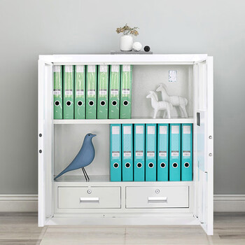 华豫汇阳 保密柜电子密码锁灰白色双保险铁皮储物柜 单节下斗