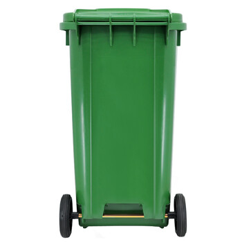 兰诗（LAUTEE）240D-4 大号户外垃圾桶 物业环卫可挂车分类垃圾桶可定制 240L草绿厨余垃圾