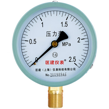 匡建仪表（CONJANT）Y-100真空压力表直径100mm M20*1.5螺纹径向安装0-2.5mpa
