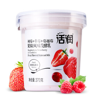 新希望 活润大果粒 树莓 草莓 蔓越莓 370g*3 风味发酵乳酸奶酸牛奶