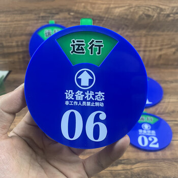 旷尔 机器设备状态标识牌 新编码号码磁吸式 数字标牌旋转亚克力运行管理制定【6区B款 24×24cm】