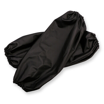 者也 防水防油污皮袖套短长款男女厨房劳保套袖PU护袖套袖 黑红复合5双