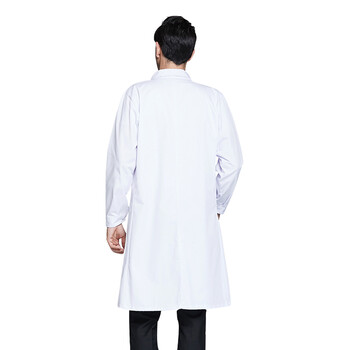 劳博士 白大褂 男M纽扣袖 工作服学校化学实验室服护士服药店工装白色 TZ-022可定制