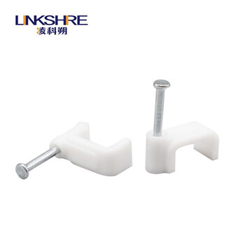 凌科朔(LINKSHIRE)钢钉线卡线钉子网线钉子6 8 10 12mm宽带电话电线卡墙钉线扣固线钉压线卡方形10mm 100只