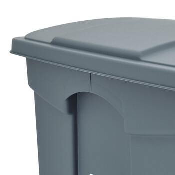 兰诗（LAUTEE）MJ18001 户外脚踏带盖垃圾桶 酒店宾馆商场翻盖果皮箱 30升灰色