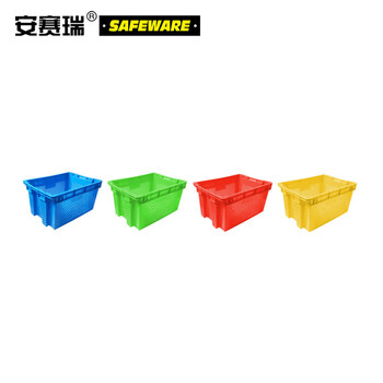 安赛瑞 错位可套叠周转箱 翻转可套叠堆叠镂空周转箱物流箱储物箱 红色 630×420×315mm（2个装）23519