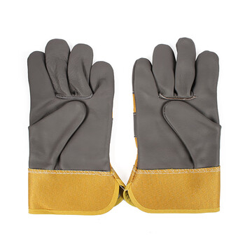 GAJ  黄布一层全掌手套电焊工手套耐磨焊接保工地手套 深色 12副起定