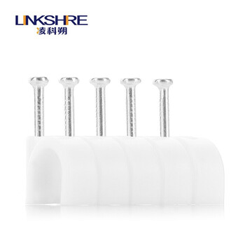凌科朔(LINKSHIRE)钢钉线卡线钉子网线钉子6 8 10 12mm宽带电话电线卡墙钉线扣固线钉压线卡圆形12mm 100只